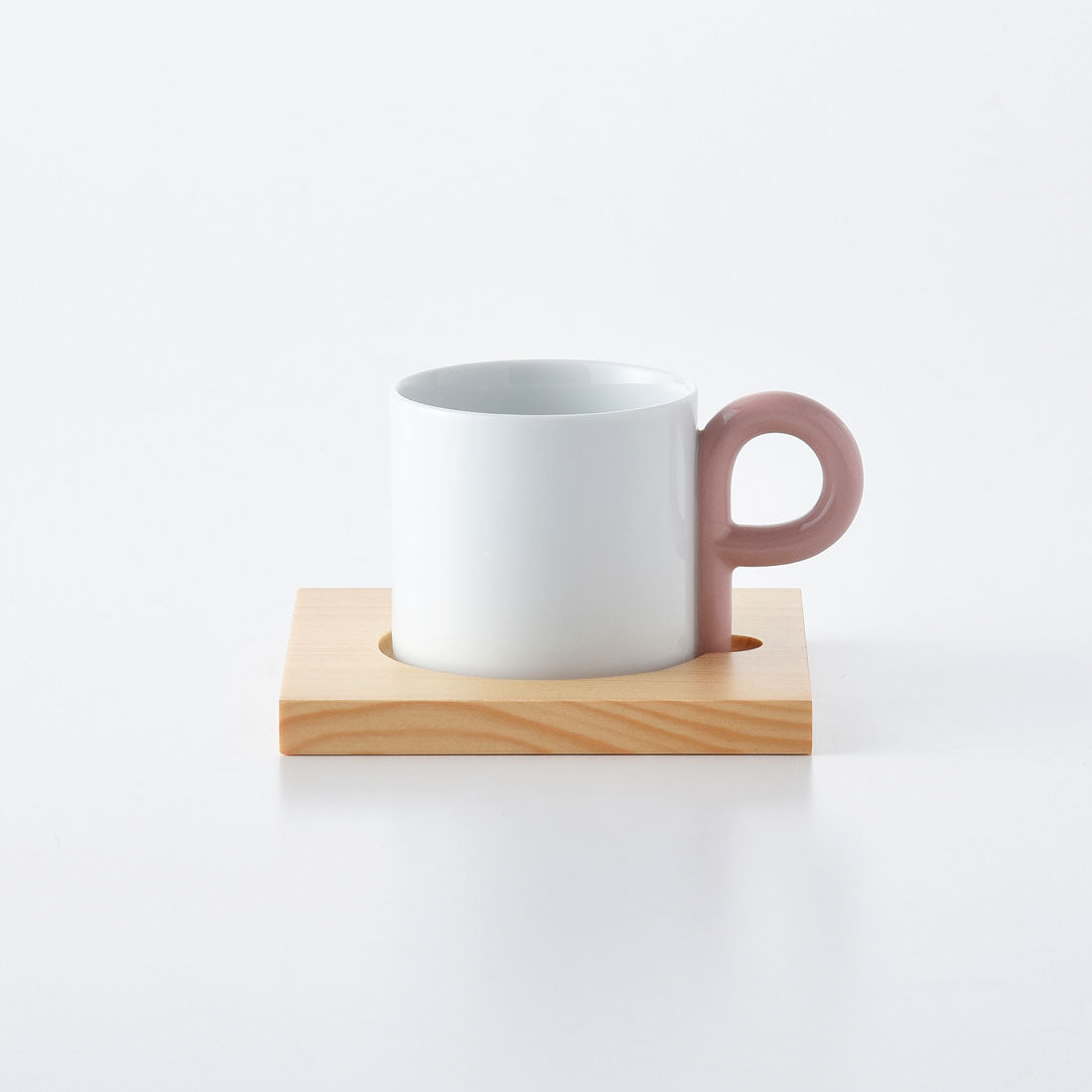 P型コーヒーシリーズ コーヒーカップ&ソーサー ピンク ｜ 白山陶器 